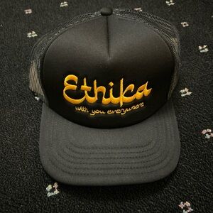Ethika Black Cap with Gold Embroidery